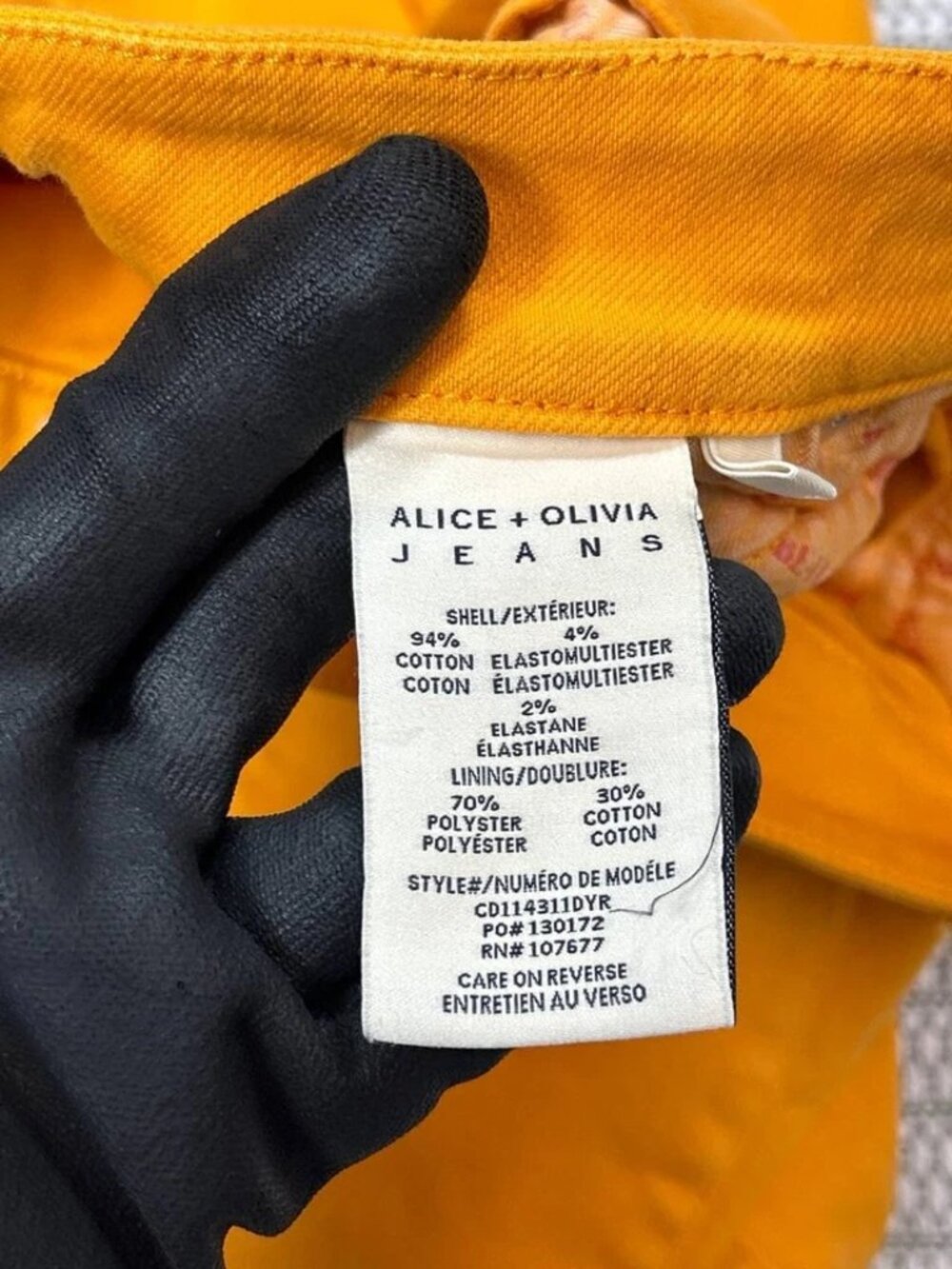 Alice + Olivia Dylan Flare Jeans Orange 27 High Rise 28.5 Inseam Petite Cropped - Picture 5 of 9